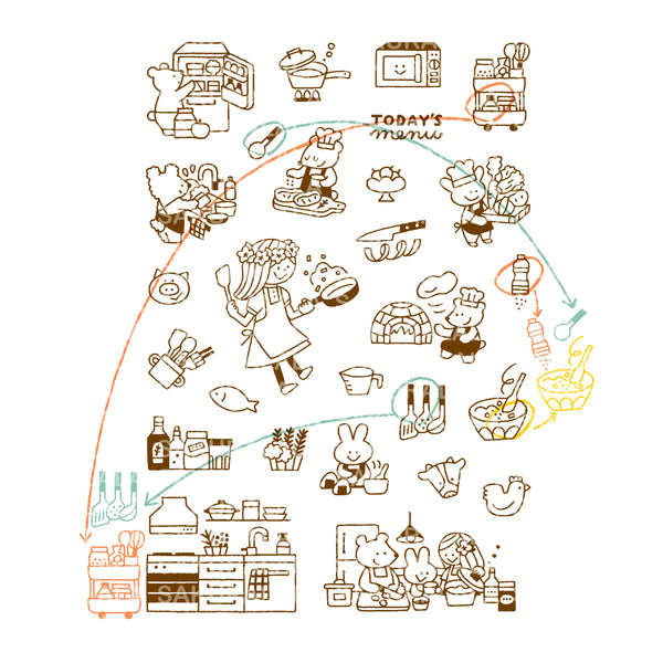 Sakuralala - 365 : Today's Menu | Clear Stamp Set
