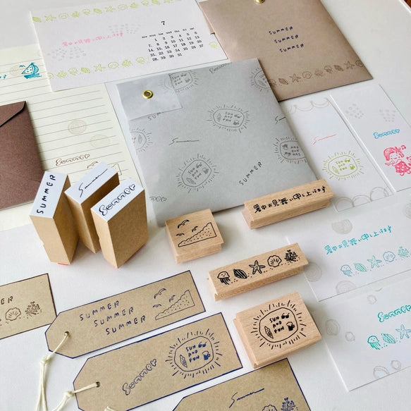 Hankodori はんこどり 0326 - Seagull Corner Rubber Stamp