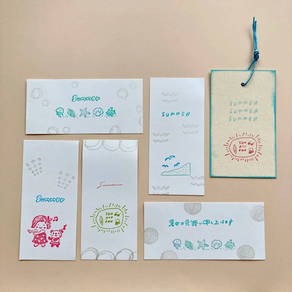 Hankodori はんこどり 0326 - Seagull Corner Rubber Stamp