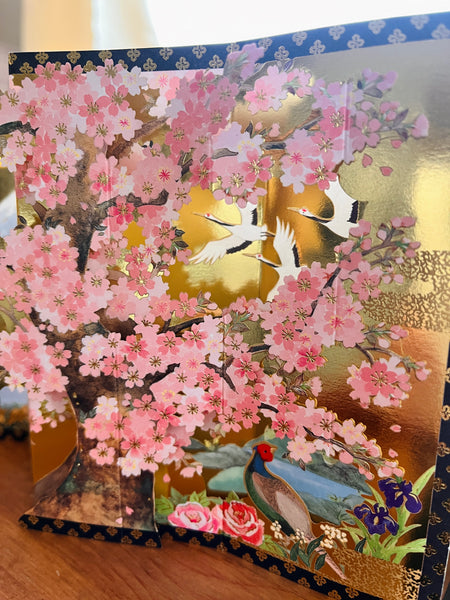 Sanrio Pop-Up Greeting Card - Japanese Style Mt.Fuji Cherry Blossoms Sakura