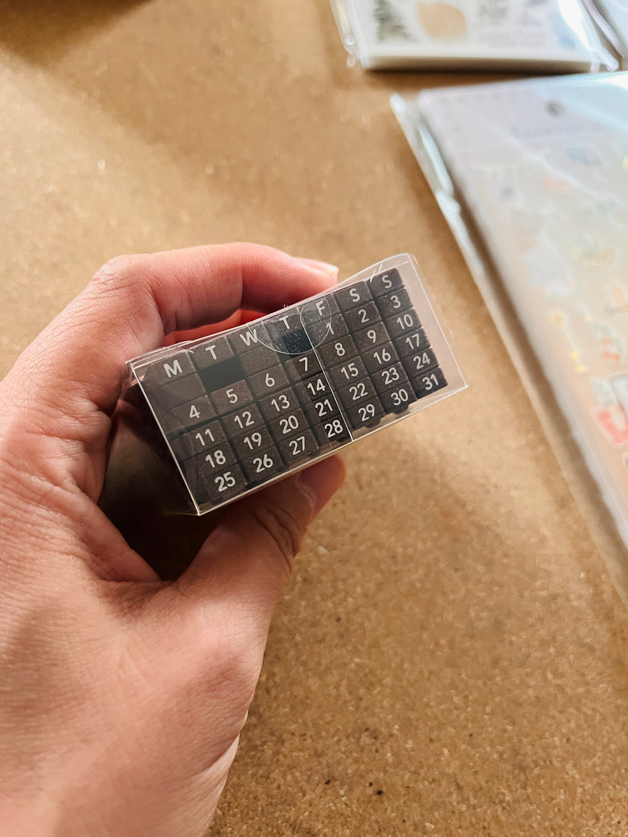 Calendar Stamp, Shachihata GRJ-5ACE, Connected Numbers, Perpetual Calendar, English