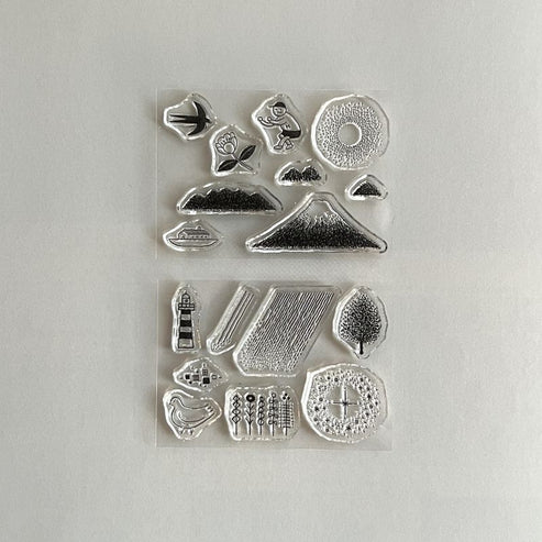 Nombre - Shunshun x mizushima JIZAI Clear Stamps BOX motif set JO-KEI
