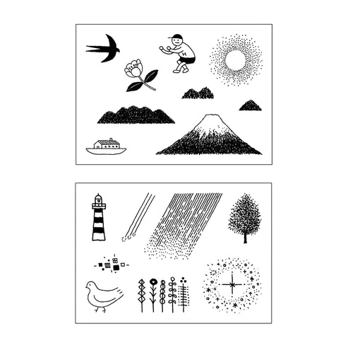 Nombre - Shunshun x mizushima JIZAI Clear Stamps BOX motif set JO-KEI