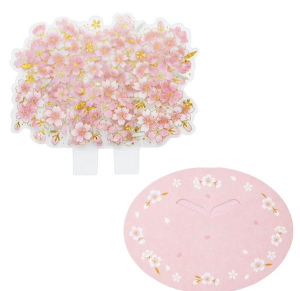 Sanrio Pop-Up Greeting Card - Spring Sakura Transparent with Gold Holographic Foiling