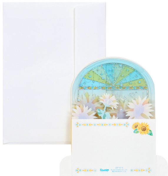 Sanrio Pop-Up Greeting Card - Sunflowers on the Windowsill 22