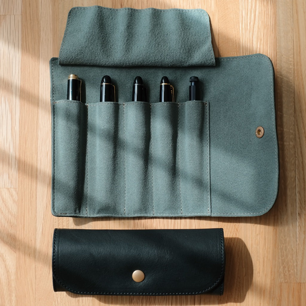 Beige Japanese buffalo pen case - Luxury leathergoods