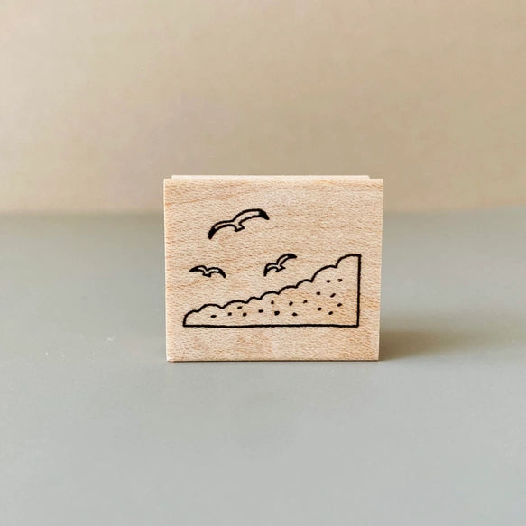Hankodori はんこどり 0326 - Seagull Corner Rubber Stamp
