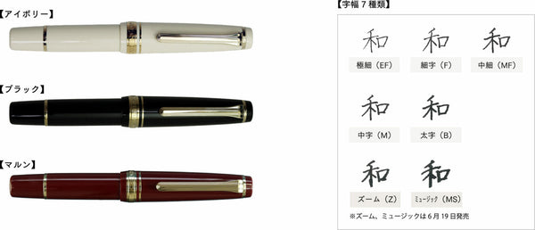 SAILOR Fountain Pen Professional Gear Slim Mini Gold Fountain Pen - Black - Fine(11-1303-220)
