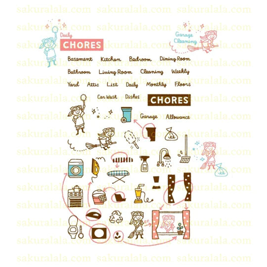 Sakuralala 365 Chores Clear Stamp Set The Stationery Selection