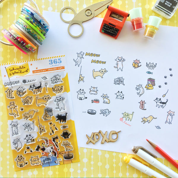 Sakuralala - 365 : Friends - Cat | Clear Stamp Set