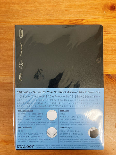 STALOGY A5 Half-Year Dot Grid: Black Cover