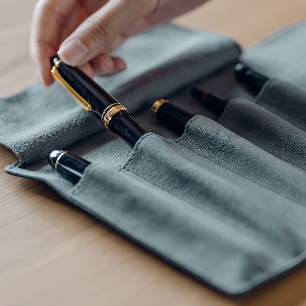Leather Roll Pen Case by &Liebe Made in Japan Tochigi Leather