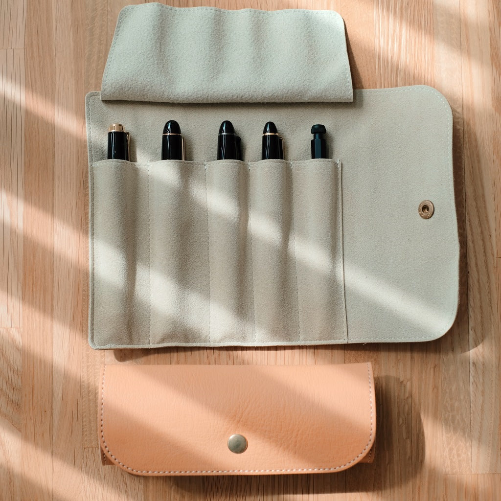 Leather Roll Pen Case by &Liebe Made in Japan Tochigi Leather