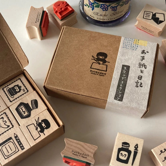 Hankodori はんこどり 5019 - Stationery Letter and Diary series - Full Rubber Stamp Set