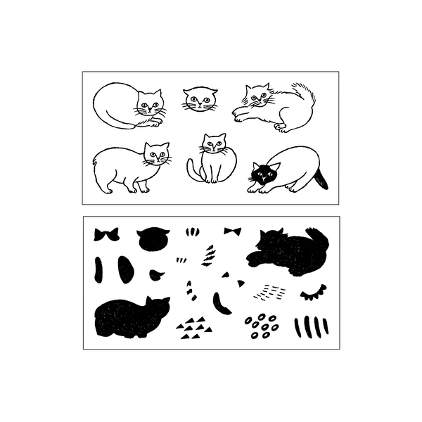 Nombre - Matsuo Miyuki x mizushima JIZAI Clear Stamp set / Cats [STJ-N-SN]