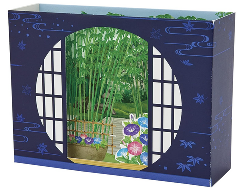 Sanrio Pop-Up Greeting Card - Round window summer Japanese garden  ①