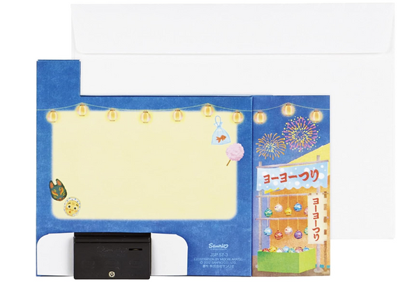 Sanrio Pop-Up Greeting Card - Summer Festival: Ohayashi and Fireworks: Melody Card with Lights and Music ⑨