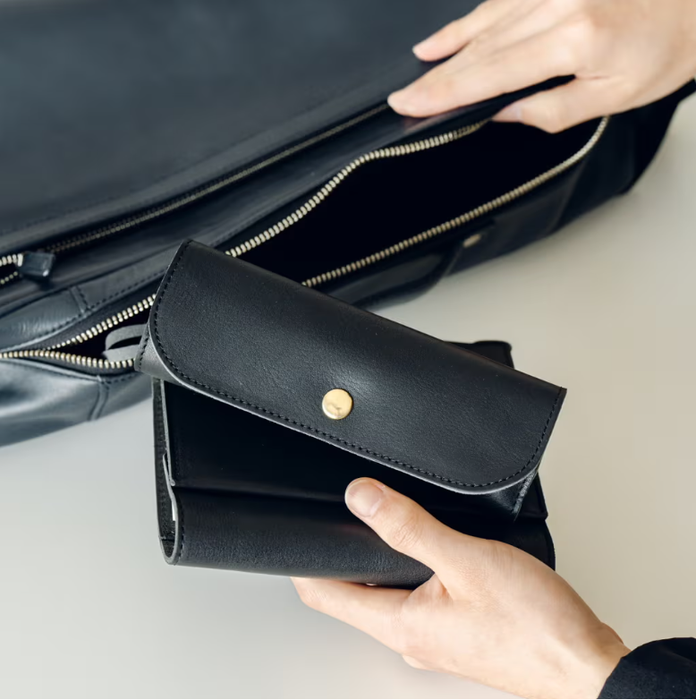 Leather 3 Pen Roll Case by &Liebe Made in Japan Tochigi