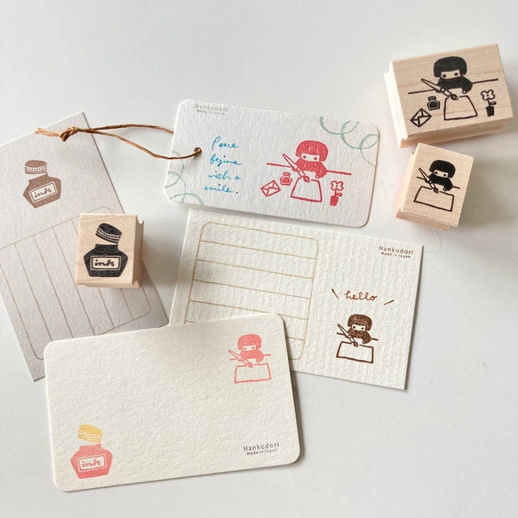 Hankodori はんこどり 5019 - Stationery Letter and Diary series - Full Rubber Stamp Set