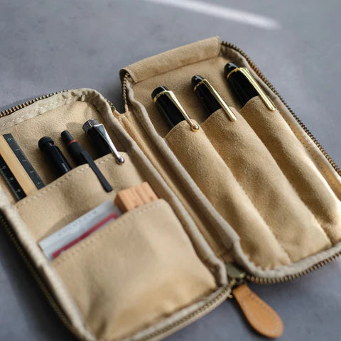 Leather Zip Pen Case by &Liebe Made in Japan Tochigi Leather