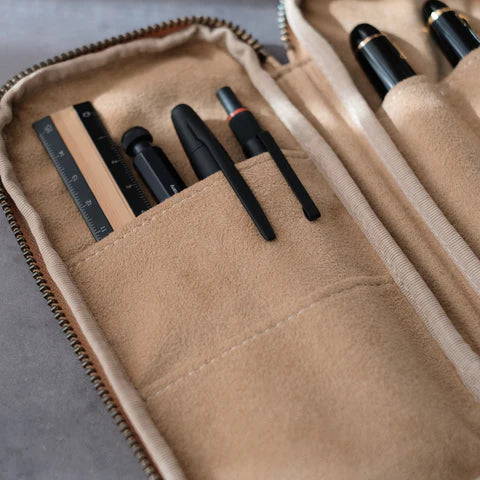 Leather Zip Pen Case by &Liebe Made in Japan Tochigi Leather
