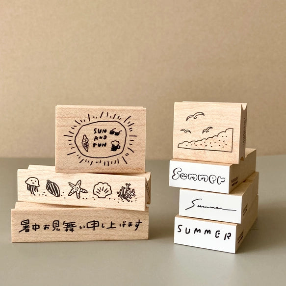 Hankodori はんこどり 0326 - Seagull Corner Rubber Stamp