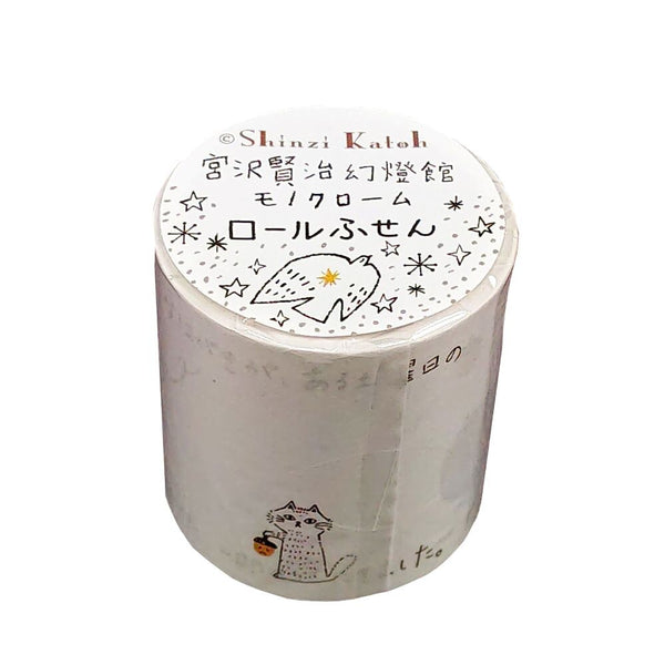 Shinzi Katoh Roll Sticky Notes - Monochrome Acorn and Wildcat（ks-rf-10013)