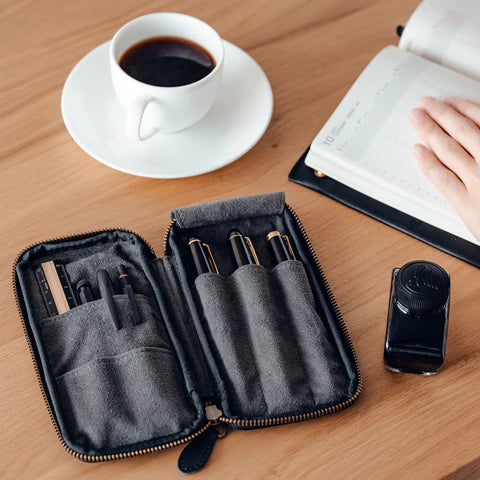 Leather Zip Pen Case by &Liebe Made in Japan Tochigi Leather
