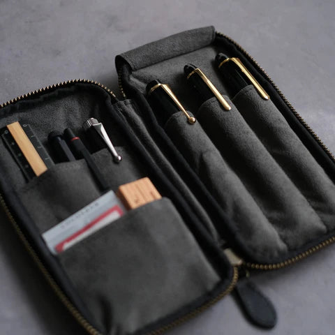 Leather Zip Pen Case by &Liebe Made in Japan Tochigi Leather