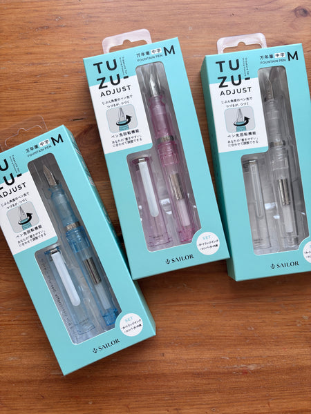 Sailor TUZU Adjust Glassy Fountain Pen (3 nib sizes available in Limited Edition Colors)