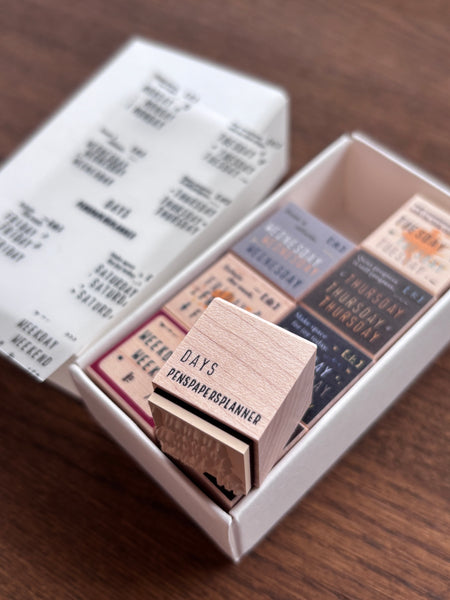 PensPapersPlanner Rubber Stamp - Days Set (8 Stamps)