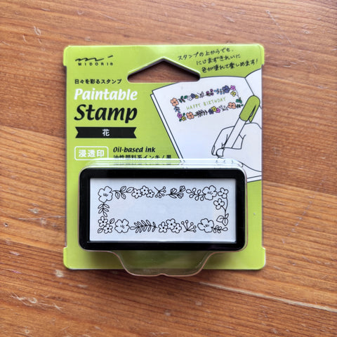 Midori Paintable Stamp - Flower Half Size