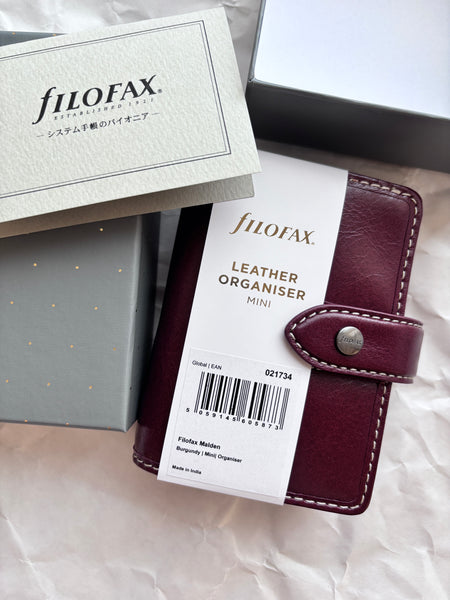 Filofax Malden Ring Planner Mini 5 size in Burgundy