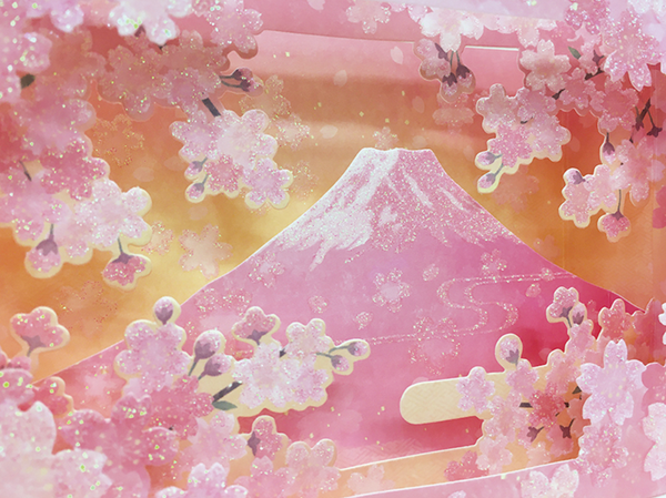 Sanrio Pop-Up Greeting Card - Sakura and Mt. Fuji