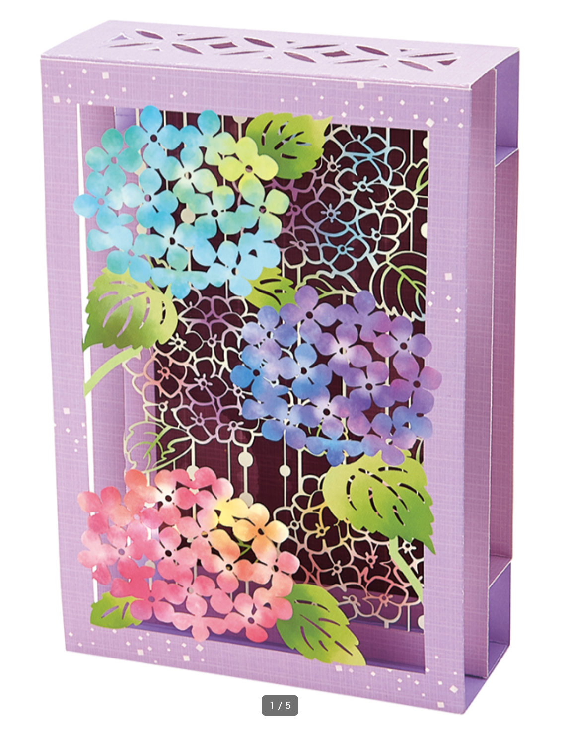 Sanrio Pop-Up Greeting Card - Ajisai Hydrangea Laser Cut