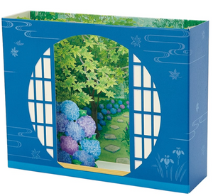 Sanrio Pop-Up Greeting Card - Round Window Hydrangea Garden