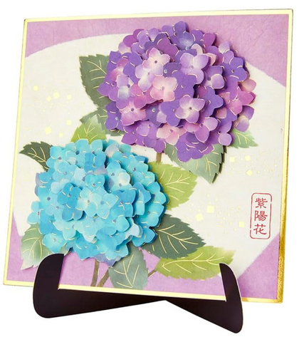 Sanrio Pop-Up Greeting Card - Semi-Dimensional Hydrangea Shikishi