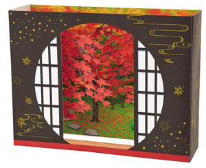 Sanrio Pop-Up Greeting Card - Round Window Autumn Leaves