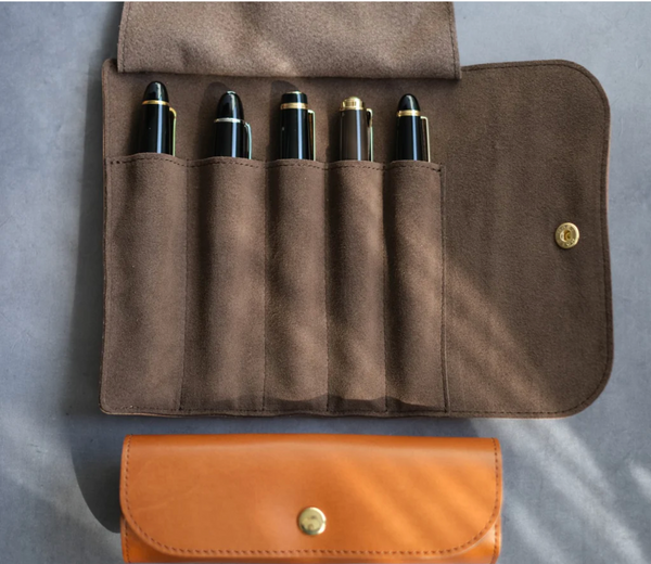 Leather Roll Pen Case by &Liebe Made in Japan Tochigi Leather