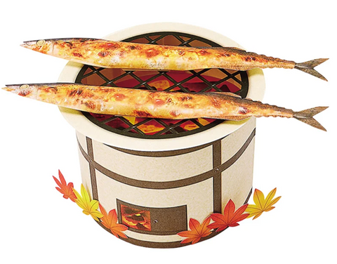 Sanrio Pop-Up Greeting Card - Grilled Fish