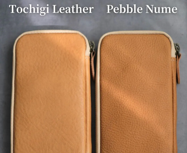 [Pebble Nume/Nubuck] Leather Zip Pen Case by &Liebe | Made in Japan