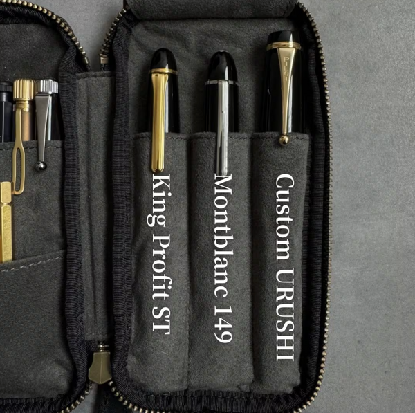 [Pebble Nume/Nubuck] Leather Zip Pen Case by &Liebe | Made in Japan