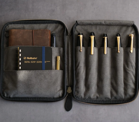 [Pebble Nume/Nubuck]  Stationery Pouch by &Liebe Made in Japan