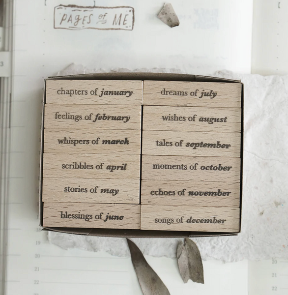 Black Milk Project Pages of Me Months Rubber Stamp Set (12 stamps)