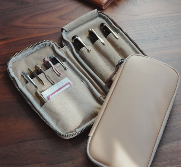 Leather Zip Pen Case by &Liebe Made in Japan Tochigi Leather