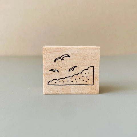 Hankodori はんこどり 0326 - Seagull Corner Rubber Stamp