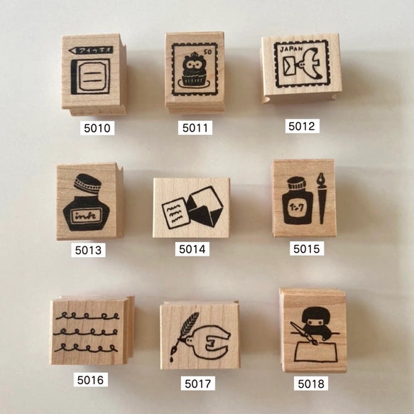 Hankodori はんこどり 5019 - Stationery Letter and Diary series - Full Rubber Stamp Set