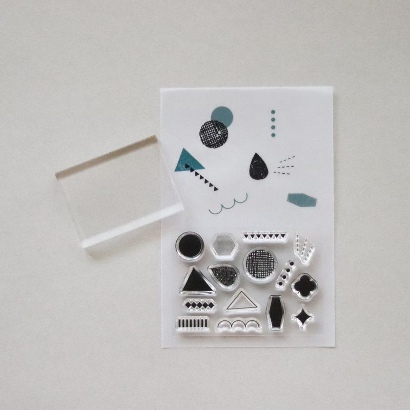 Nombre - JIZAI Clear Stamp POCKET Shapes 01 [STJP-K-01_2