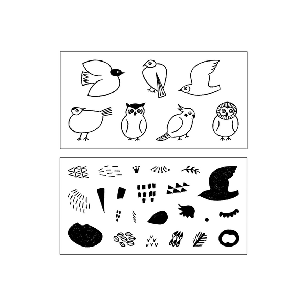 Nombre - Matsuo Miyuki x mizushima JIZAI Clear Stamp set / Birds [STJ-N-ST]
