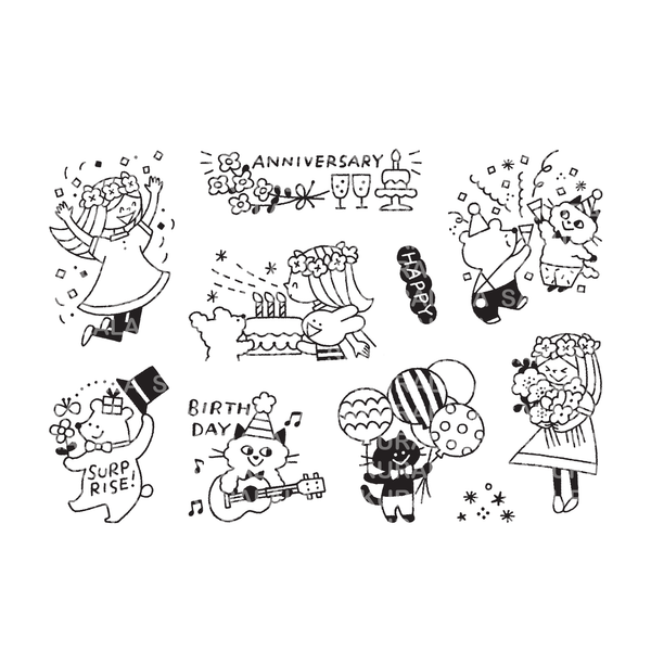 Sakuralala - 365 : Happy Days | Clear Stamp Set